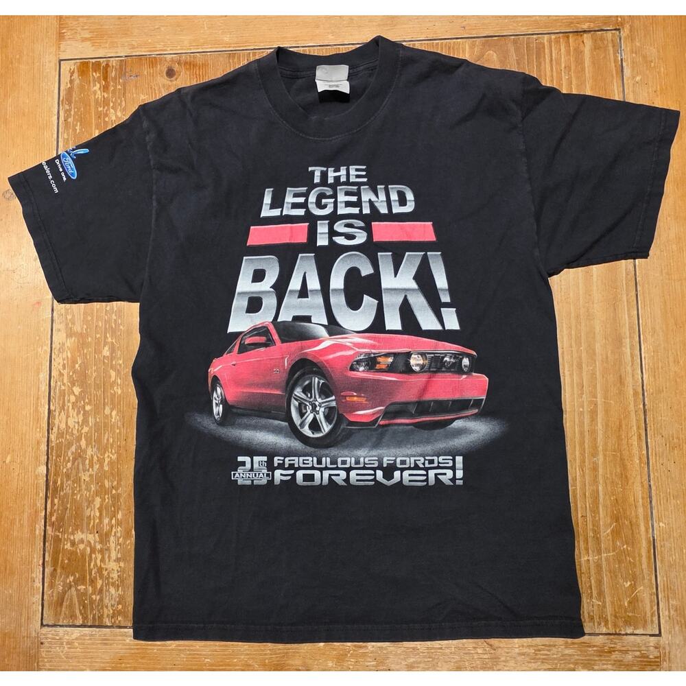 Vintage Ford Mustang Promo T-Shirt Mens Large Cotton Black Legend is Back SoCal